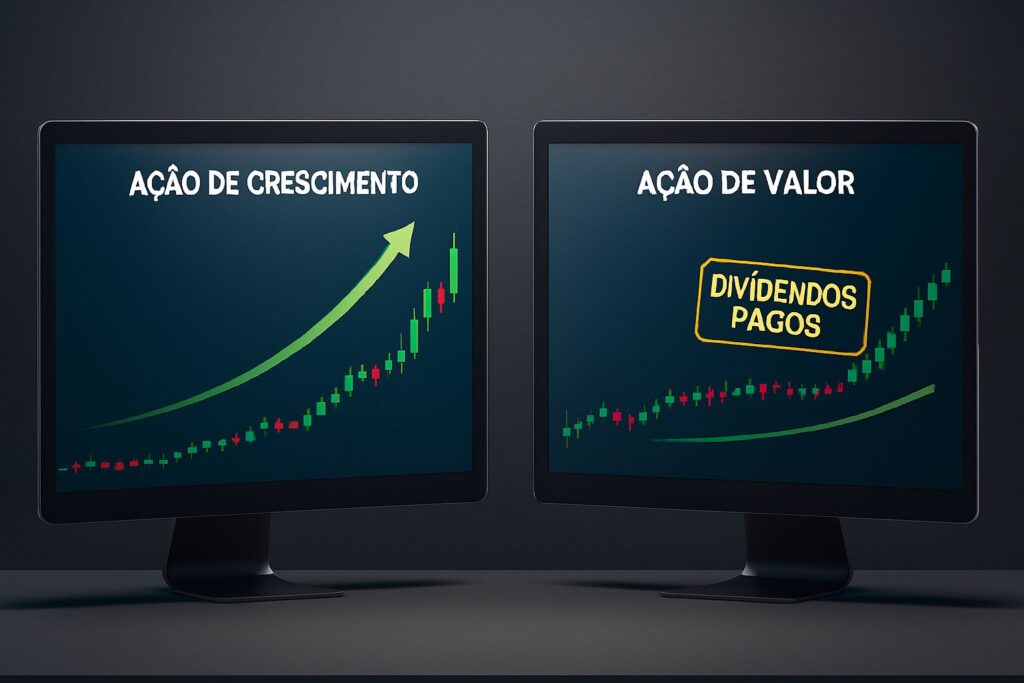 Ações de crescimento vs. ações de valor